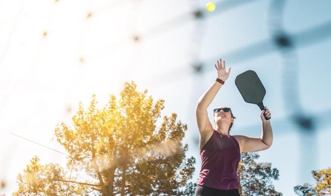 a person playing pickle ball
